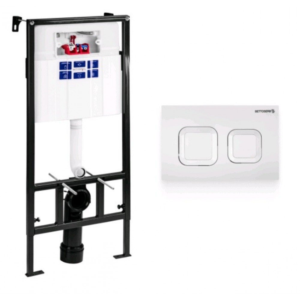 Инсталляция, Bettoserb, Sava Fix Slim, для унитаза, шгв 520*200*1136, цвет клавиши-белый глянцевый