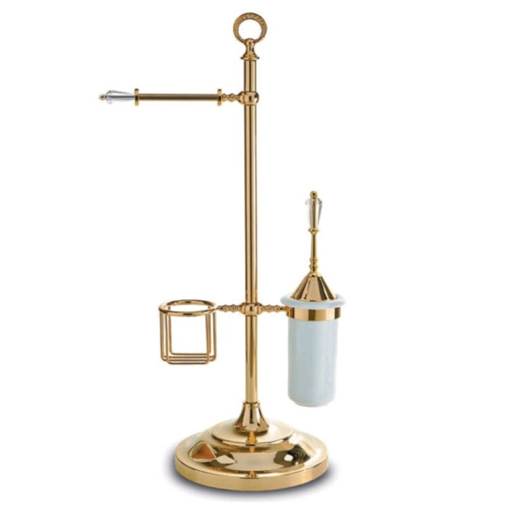 Стойка, 3SC, Boheme, шгв 250*350*800, с дежателем туалетной бумаги, держателем для телефона и ёршиком для унитаза, цвет-золото