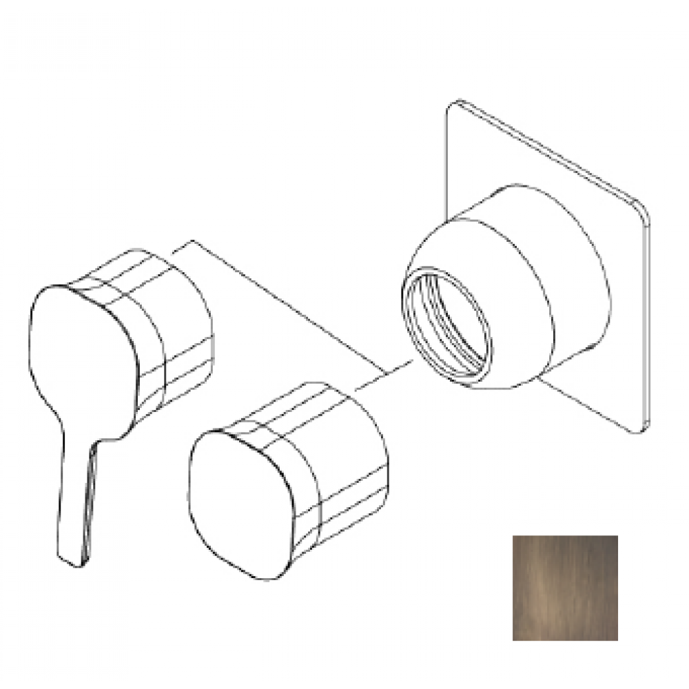 Смеситель для душа, Ritmonio, Taormina, на 1 потребитель, цвет-бронза темная брашированная