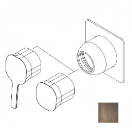 Смеситель для душа, Ritmonio, Taormina, на 1 потребитель, цвет-бронза темная брашированная