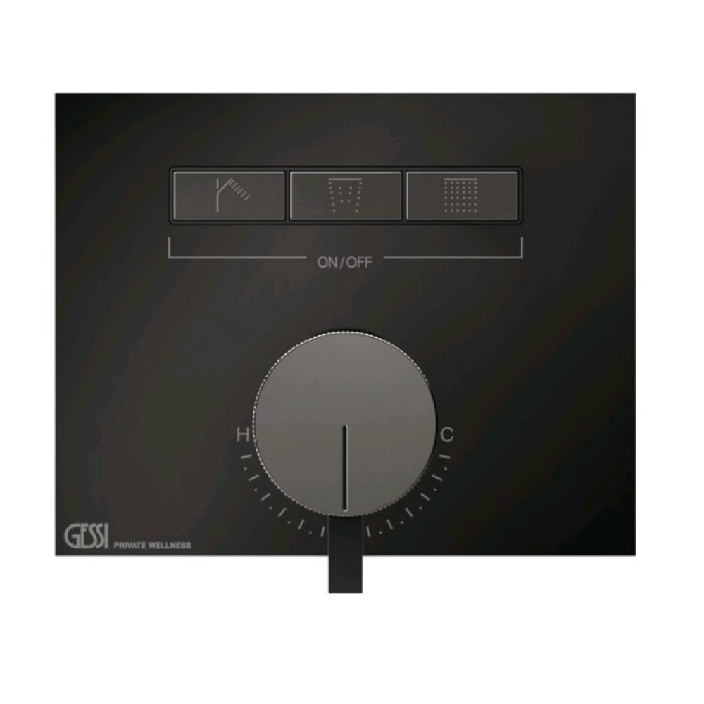 Смеситель для душа, Gessi, HI-FI, на 3 потребителя, цвет-Black Metal PVD