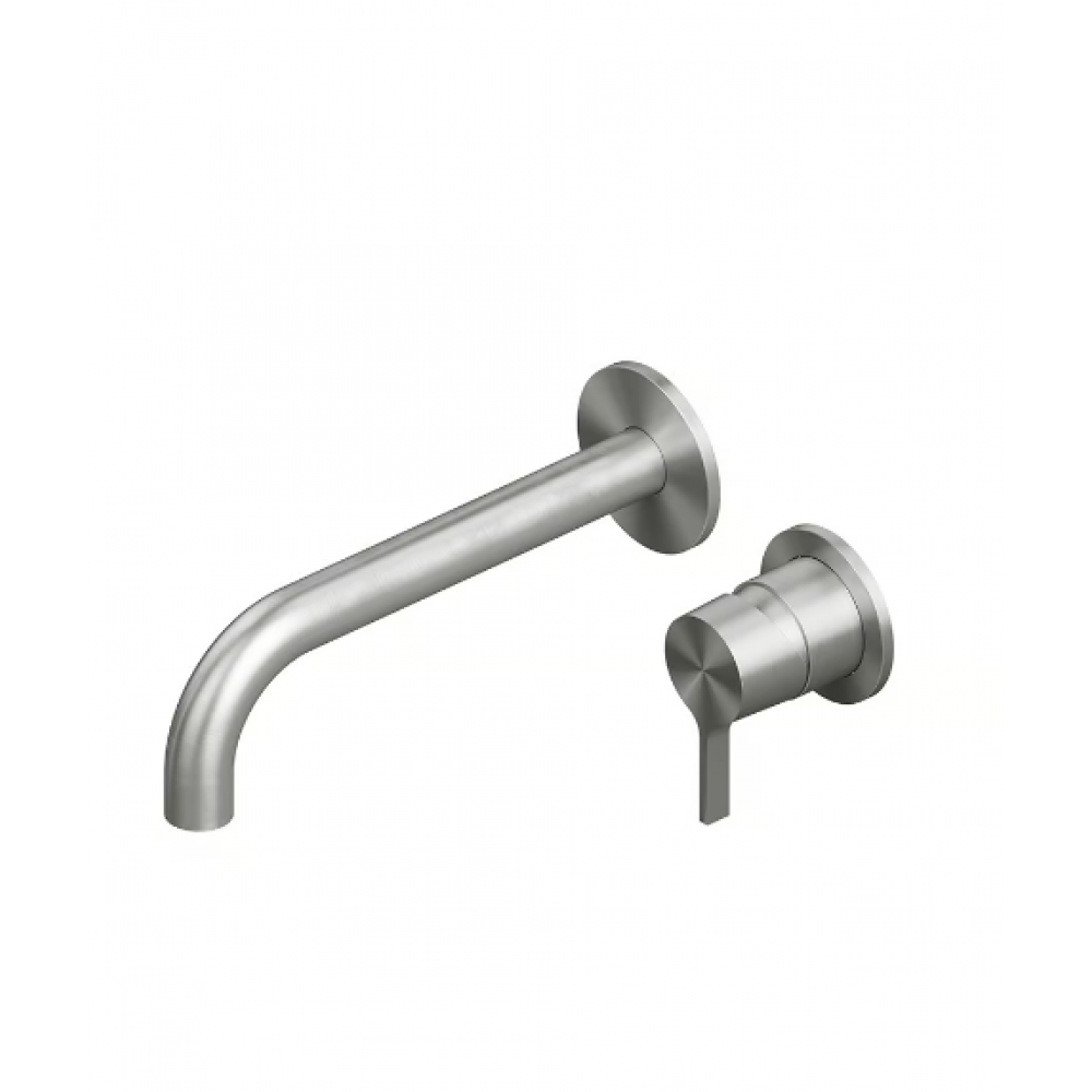 Смеситель для раковины, Quadro design, Volcano, цвет-сталь брашированная