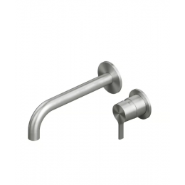 Смеситель для раковины, Quadro design, Volcano, цвет-сталь брашированная