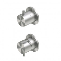 Смеситель для душа, Quadro design, Source, на 2 потребителя, цвет-сталь шлифованная/брашированная (Steel Brushed)