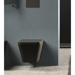 Унитаз, Alice, Hide, подвесной, шгв 350*550*345, Aliglaze+, цвет-черный матовый