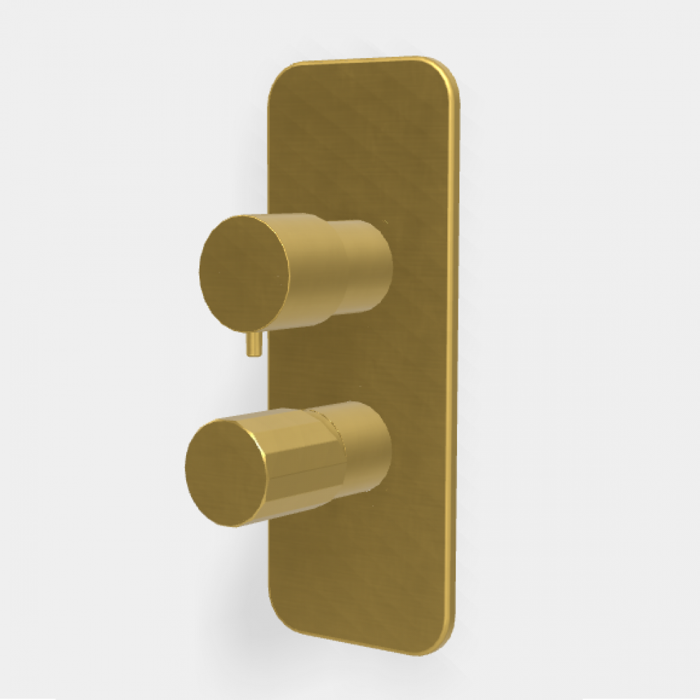 Смеситель для душа, Fima Carlo Frattini, Spillo Tech,  X COLLECTION, на 2/3 потребителя, цвет-золото брашированное