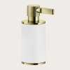 Дозатор для жидкого мыла, Gessi, Inciso, шгв 75*118*191, цвет дозатора-Brass PVD/белый