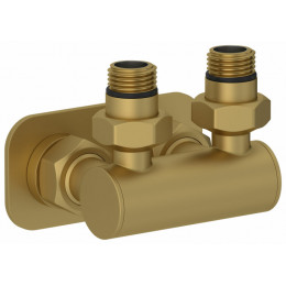 Модуль, Сунержа, угловой EU50,  для водяных полотенцесушителей, цвет-золото матовое