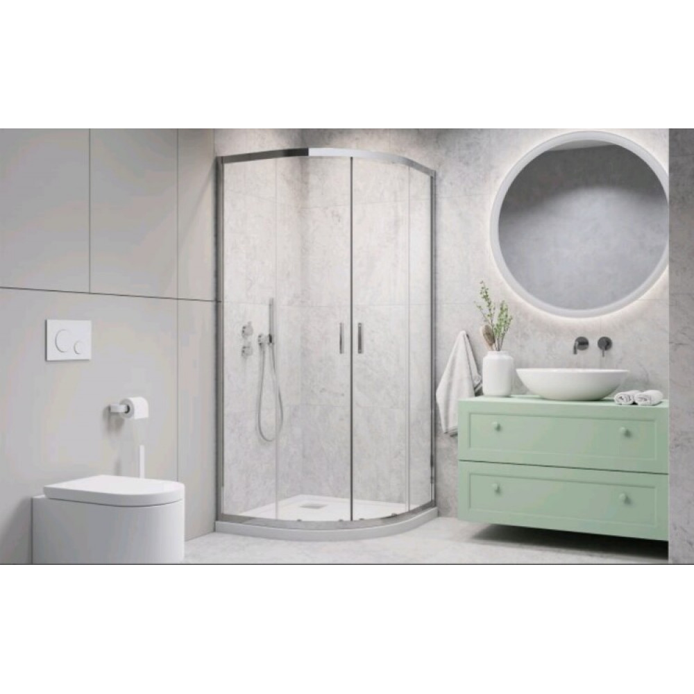 Душевое ограждение, Radaway, Alienta A, шгв 800*800*1900, петли-слева и справа, хром, цвет стекла-прозрачный, Easy Clean