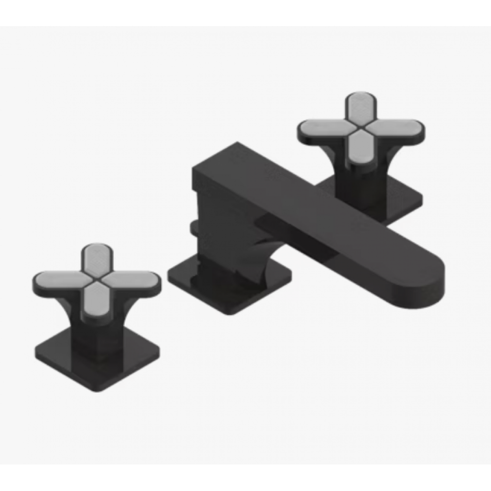 Смеситель для раковины, THG, Profil Lalique clear crystal with lever, цвет-Black ceram