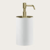 Дозатор для жидкого мыла, Gessi, Rilievo, шгв 75*97*194, цвет дозатора-Brushed Brass PVD/белый