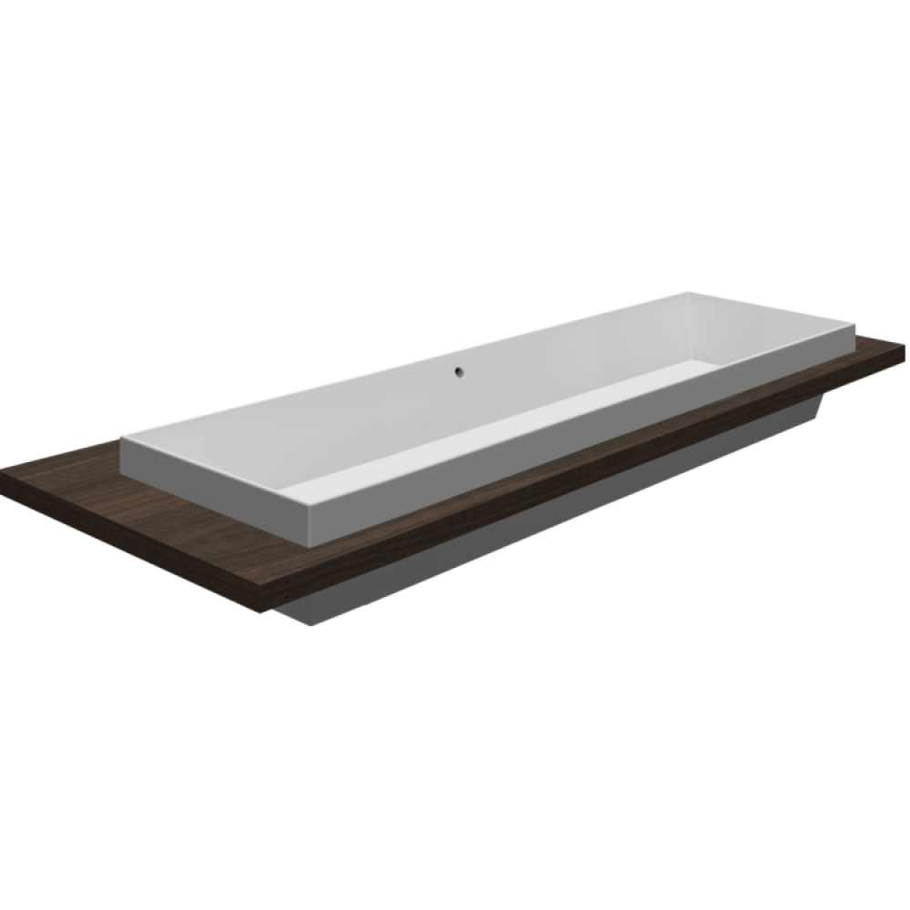 Раковина, Scarabeo, Teorema 2.0, шгв 1200*360*170, отверстия для смесителя-отсутствуют, цвет-белый