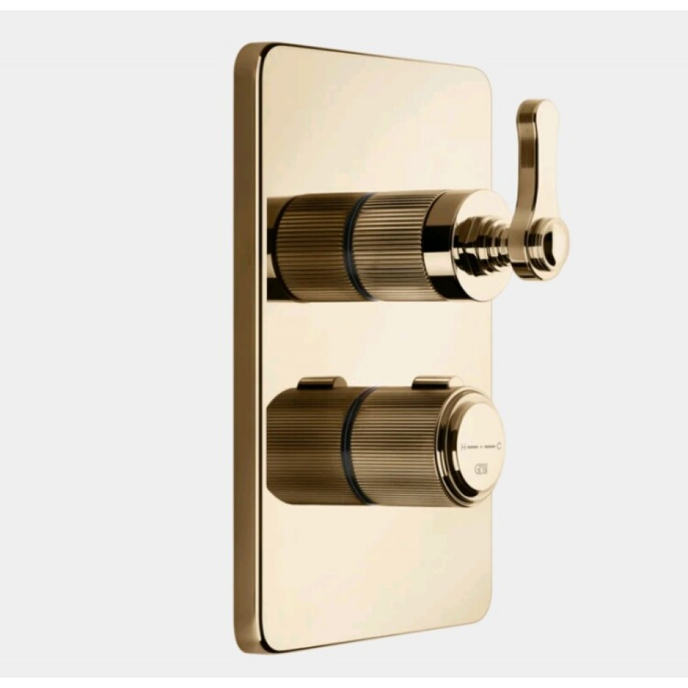 Смеситель для душа, Gessi, VENTI20, на 3 потребителя, цвет-Warm Bronze PVD