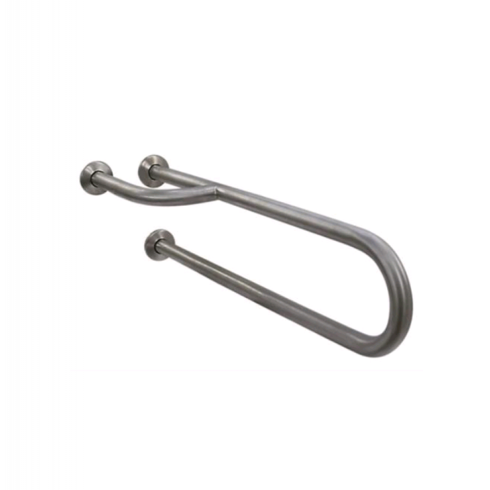 Поручень, Nofer, полукруглый левый неподвижный с тремя точками опоры, д 600, цвет-хром