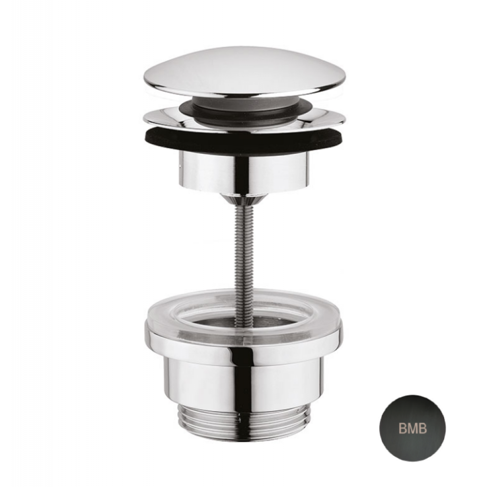 Донный клапан, Carimali, 1 1/4", цвет-черный металл брашированный