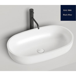 Раковина, Salini, Gloria, шгв 640*385*145, отверстия для смесителя-отсутствуют, цвет-внутри и снаружи-RAL5004 матовый