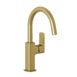 Смеситель для раковины, Kludi, Renon, цвет-золото брашированное