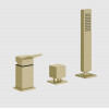 Смеситель для ванны и душа, Gessi, Rettangolo K, на 2 потребителя, цвет-Brushed Brass PVD