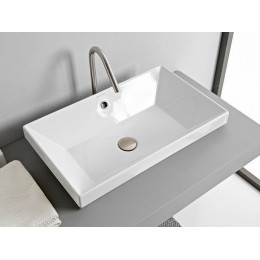 Раковина, Scarabeo, Teorema 2.0, шгв 600*360*170, отверстия для смесителя-отсутствуют, цвет-белый