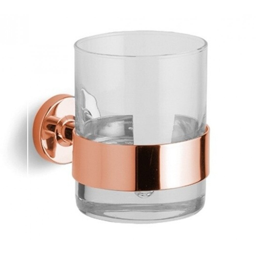 Стакан, Bertocci, Cinquecento, шгв 80*80*95, цвет-стекло прозрачное/розовое золото