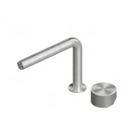 Смеситель для раковины, Quadro design, Stereo, цвет-сталь брашированная