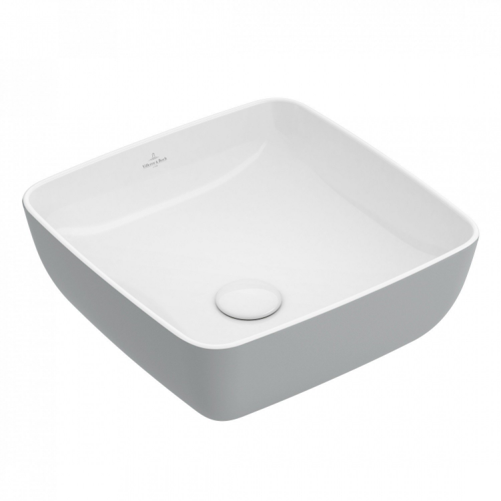 Раковина, Villeroy&Boch, Artis, шгв 410*410*130, отверстия для смесителя-отсутствуют, цвет снаружи/внутри-French Linen/белый
