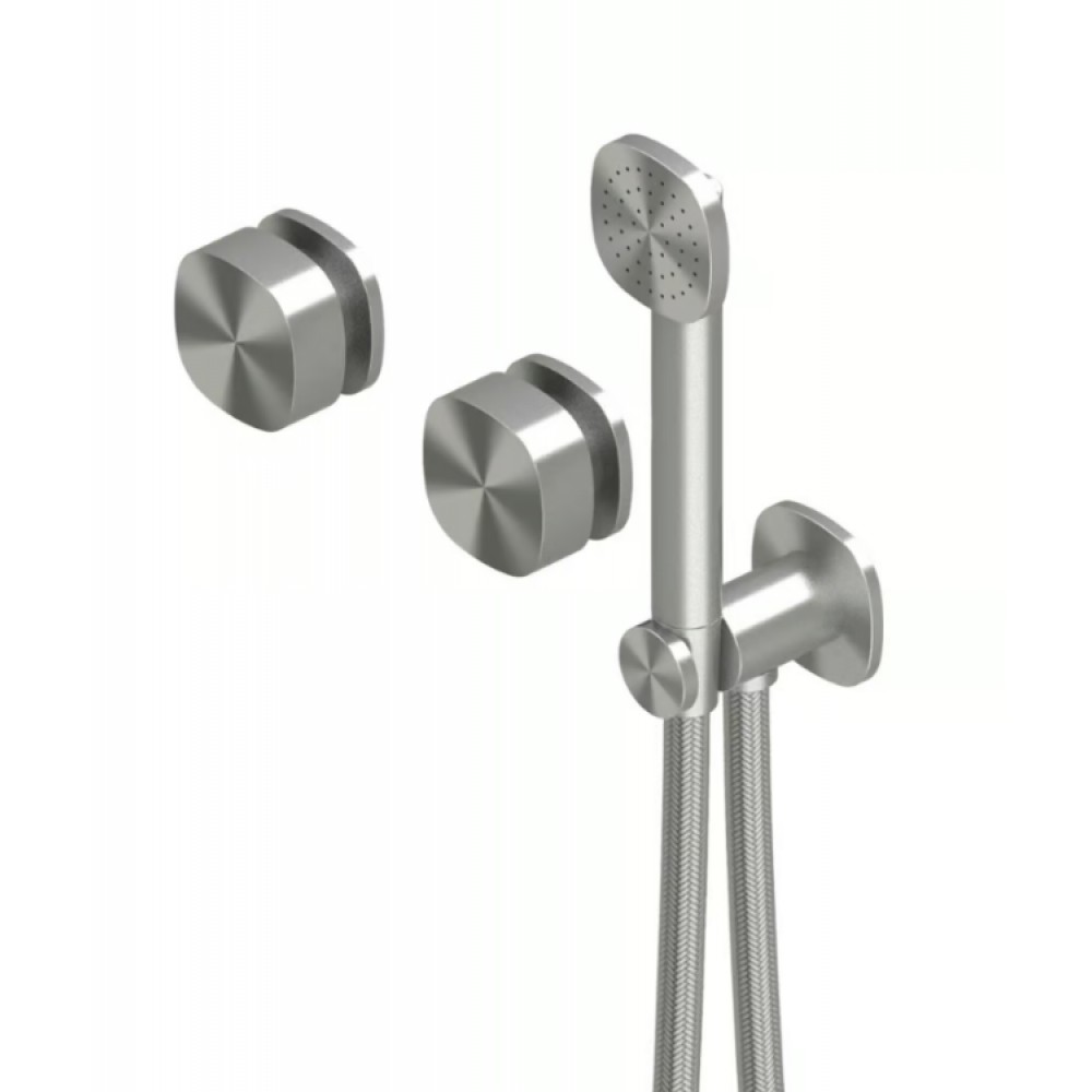 Смеситель для душа, Quadro design, SUPER, цвет-сталь брашированная