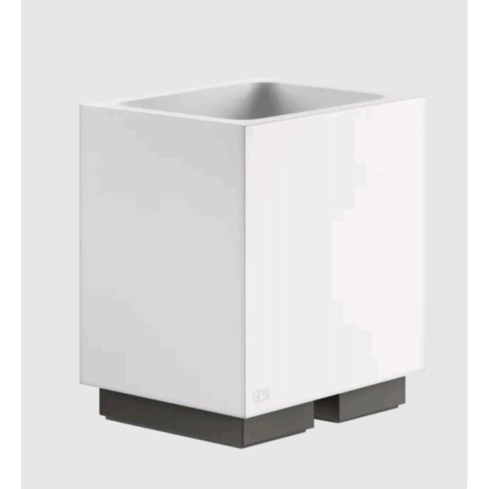 Стакан, Gessi, Rettangolo, шгв 105*85*126.5, цвет-белый/Black Metal Brushed PVD