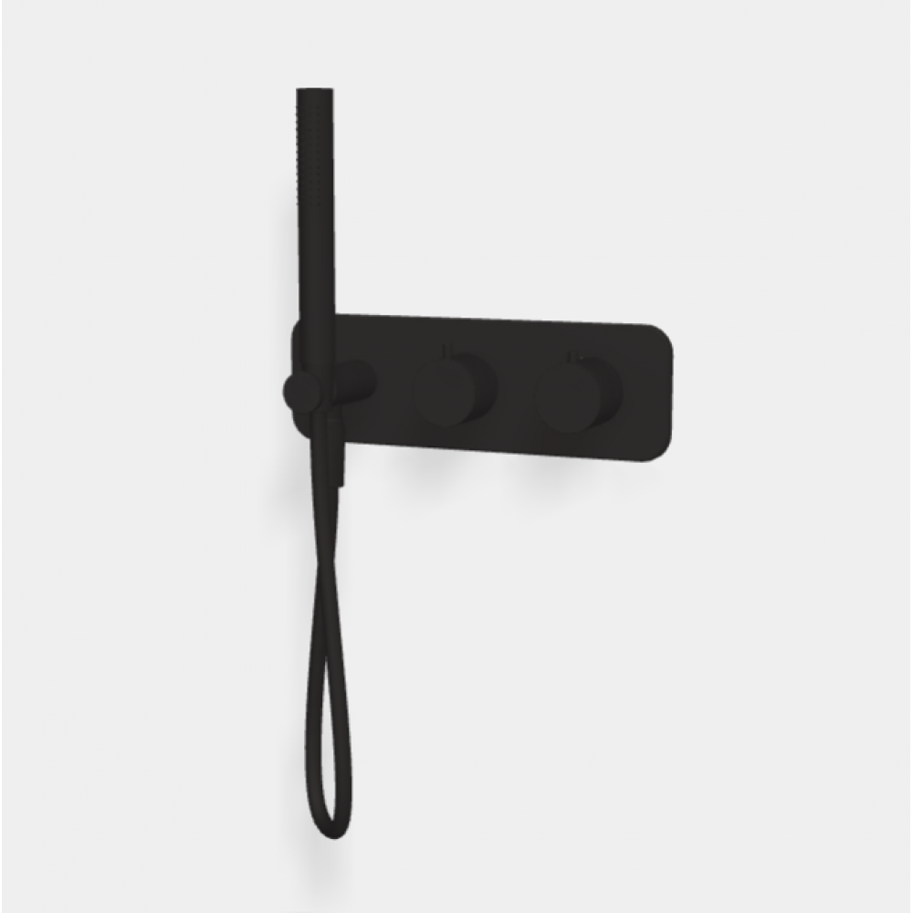 Смеситель для душа, Fima Carlo Frattini, Fimatherm, на 2 потребителя, цвет-черный матовый