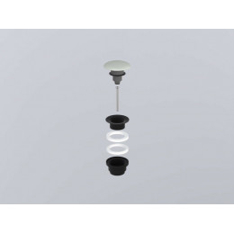 Донный клапан, CIELO, универсальный, 1 1/4", цвет-черный матовый/Pomice