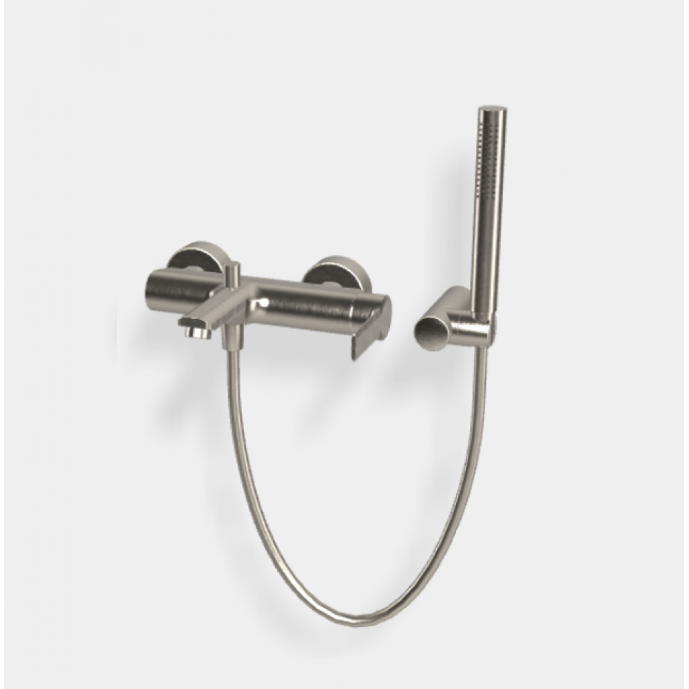 Смеситель для ванны и душа, Fima Carlo Frattini, Mast, цвет-брашированный никель