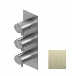 Смеситель для душа, Ritmonio, Diametro35 Inox, на 2 потребителя, цвет-Brushed Champagne Stainless Steel PVD