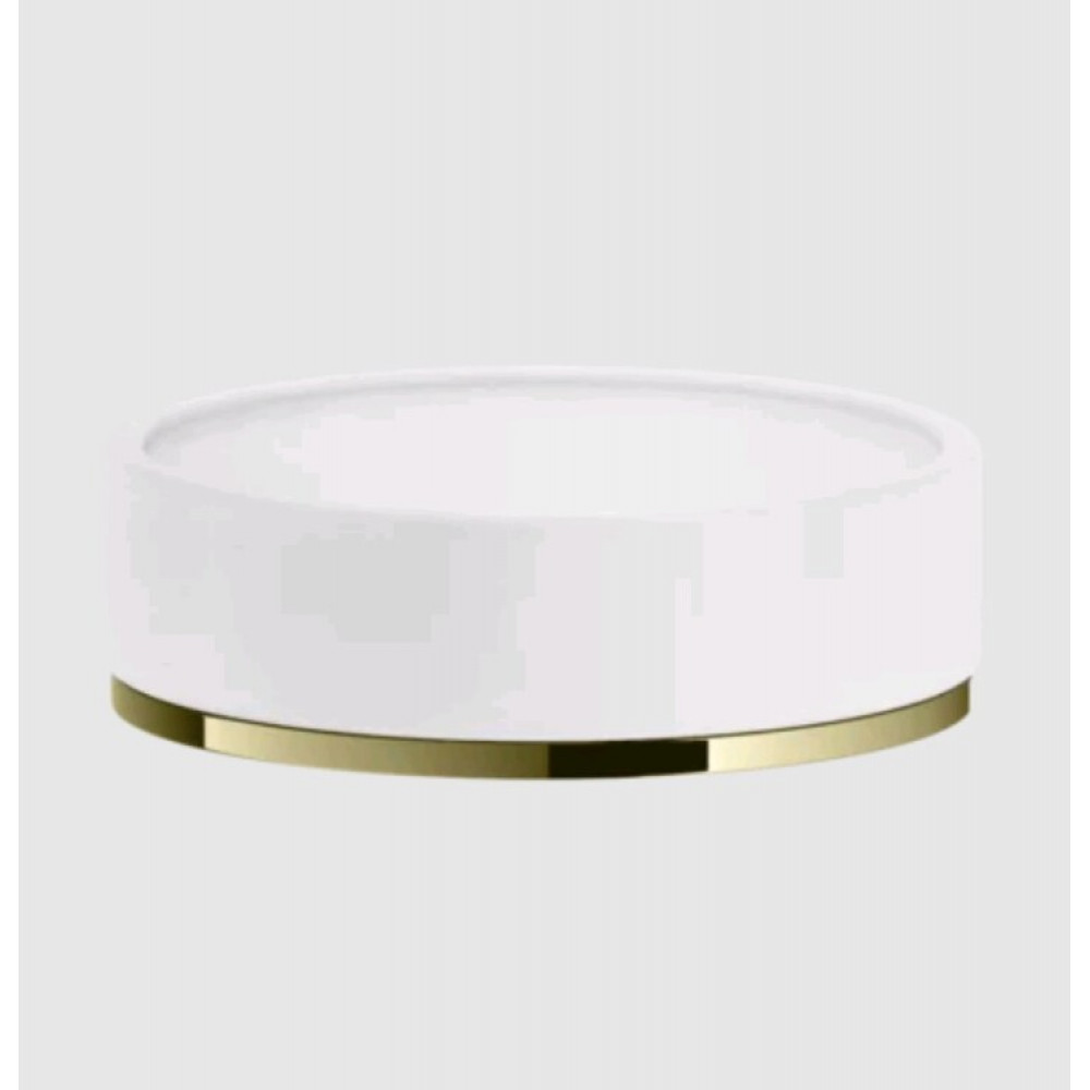 Мыльница, Gessi, Inciso, шгв 115*115*35, цвет-белый/Brass PVD