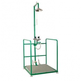 Аварийный душ с раковиной для промывки глаз, Nofer, нержавеющая сталь