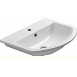 Раковина, GSI, City, шгв 580*450*185, отверстия для смесителя-1, Extraglaze, цвет раковины-белый глянцевый