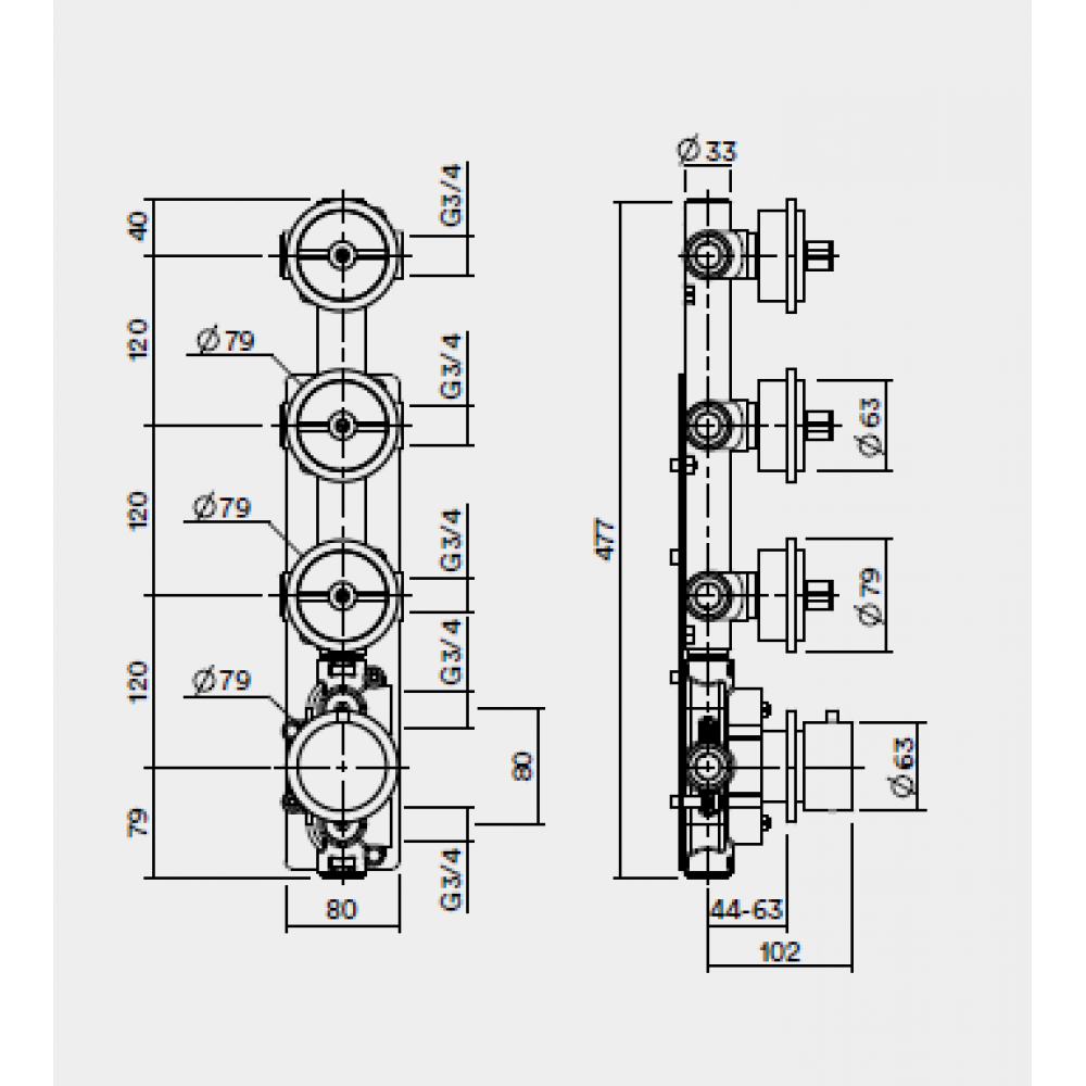 Внутренняя часть, Quadro design, FixKit, назначение-смеситель для ванны и душа, сталь шлифованная/брашированная