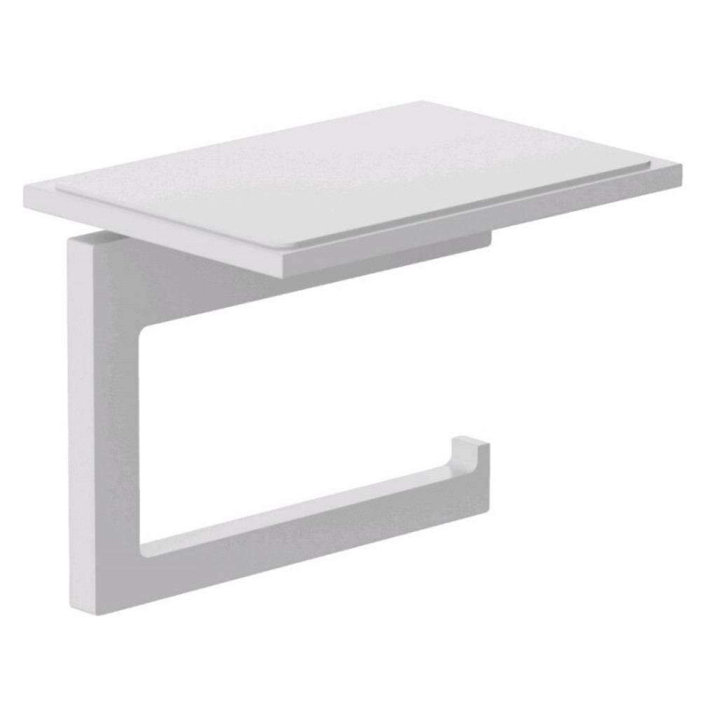 Бумагодержатель, Kludi, VELA C, шгв 139*97*109, без крышки, с полкой, цвет-белый матовый (Matt White, Bianco Opaco)