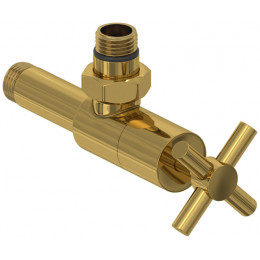 Вентиль, Сунержа, G 1/2" НР х G 1/2" НР, угловой, крест, цвет-золото