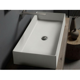 Раковина, Scarabeo, Teorema 2.0, шгв 800*400*140, отверстия для смесителя-отсутствуют, цвет-Pearl
