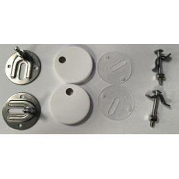 Петли для сиденья унитаза, Splendy, диаметр накладки,мм-50, в комплекте-2 шт, цвет-сталь/белый