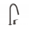 Смеситель для кухни, Hansgrohe, Axor Citterio M, цвет-шлифованный черный хром