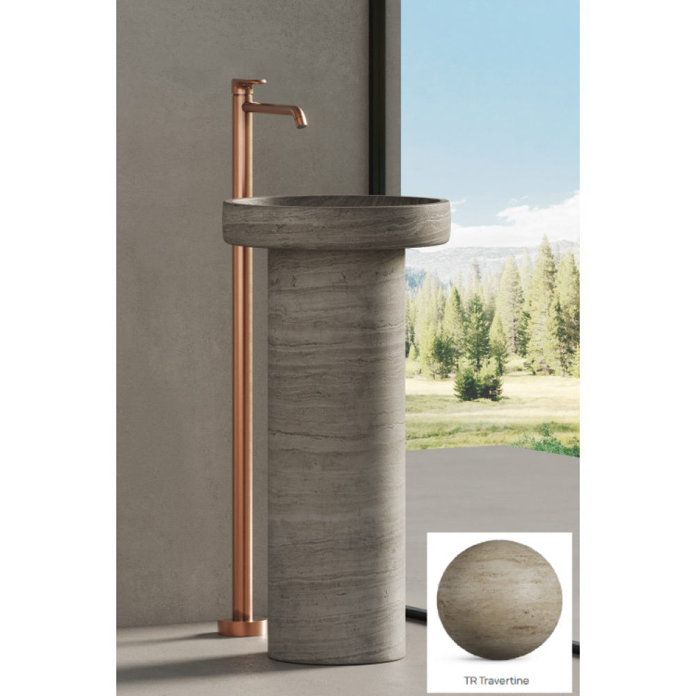 Раковина, DEA Design, Prato, шгв 450*450*900, отверстия для смесителя-отсутствуют, цвет-Travertine