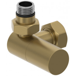 Вентиль, Сунержа, 3D, G 1/2" НР х G 3/4" НГ, левый, цилиндр, цвет-золотой шёлк