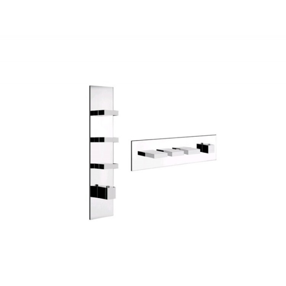 Смеситель для душа, Gessi, Rettangolo Wellness, цвет-Black Metal PVD