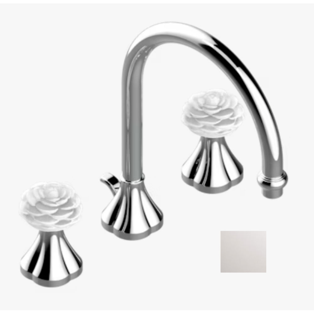 Смеситель для раковины, THG, Camélia Clear crystal, цвет-никель