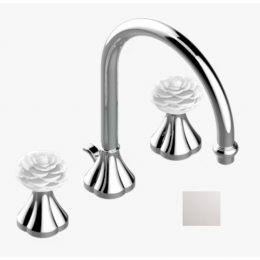 Смеситель для раковины, THG, Camélia Clear crystal, цвет-никель