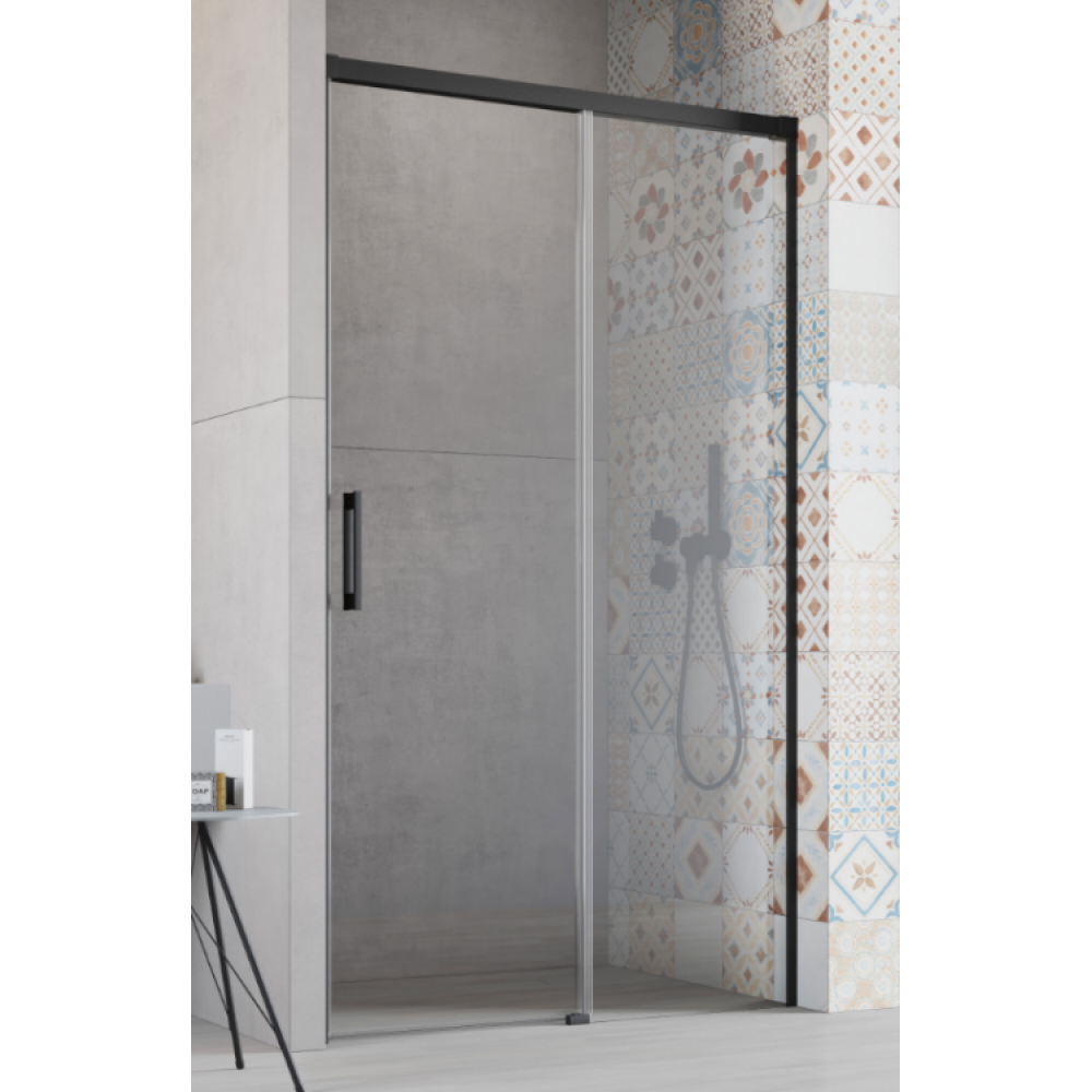 Дверь, Radaway, Idea DWJ, шв 1200*2005, петли-справа, черный матовый, цвет стекла-прозрачный, Easy Clean