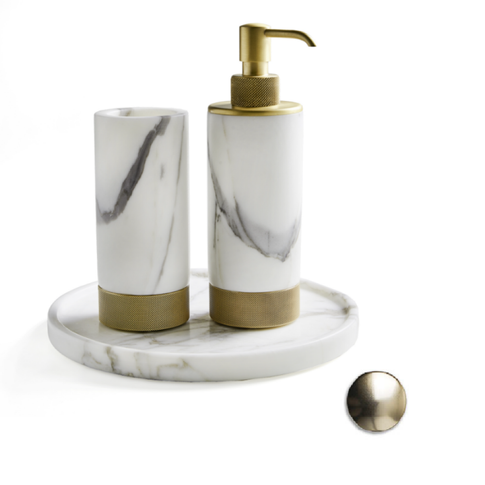 Набор аксессуаров, 3SC, Apuana 2.0, шг 220*220, цвет-White Statuario/латунь сатинированная матовая