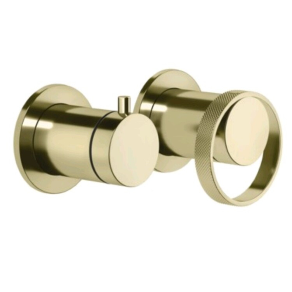 Смеситель для душа, Gessi, Anello, на 2 потребителя, цвет-Brass PVD