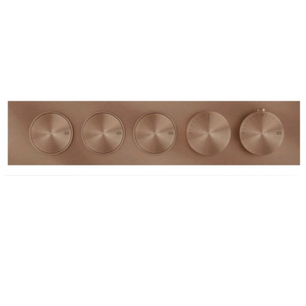 Смеситель для душа, Gessi, Origini, на 3 потребителя, цвет-Copper Brushed PVD